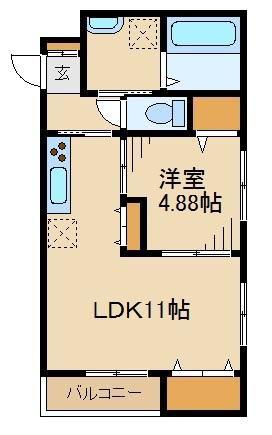  KIMA GRESO(1LDK/2階)の間取り写真