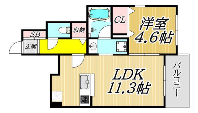 SMAISON(1LDK/1階)の間取り写真