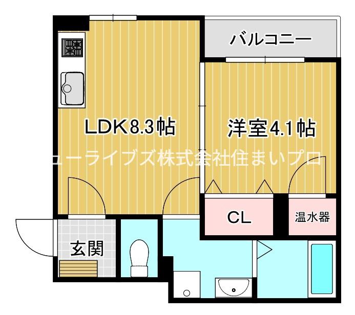ヒラソルカドマ(1LDK/1階)の間取り写真