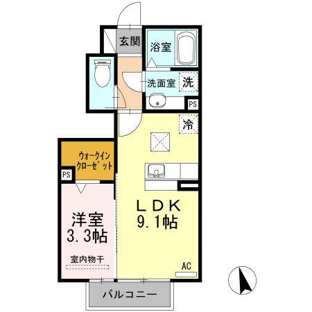 ドミール(1LDK/1階)の間取り写真