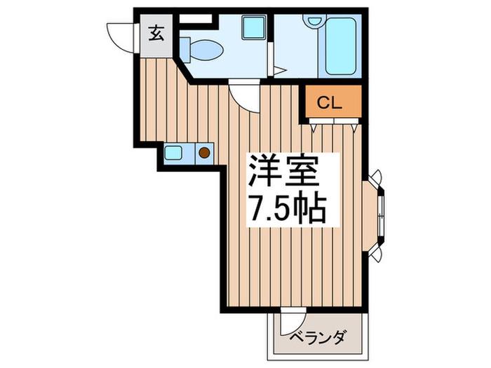 グランヒルズ武蔵野(ワンルーム/3階)の間取り写真