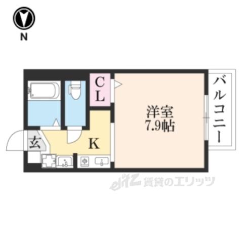 アザリア長山(1K/2階)の間取り写真