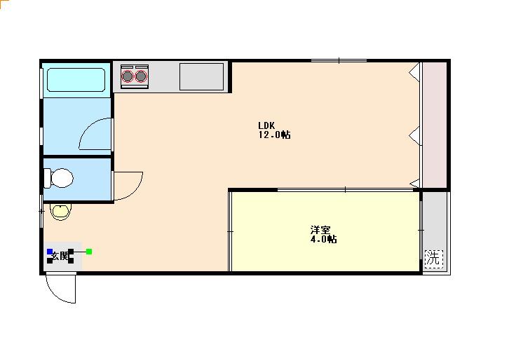 クリーンハイツ大原(1LDK/3階)の間取り写真