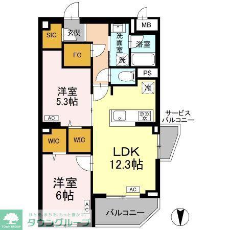 ロイジェント上板橋(2LDK/2階)の間取り写真