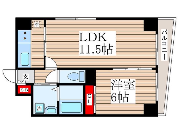 &LIFE-II(1LDK/2階)の間取り写真