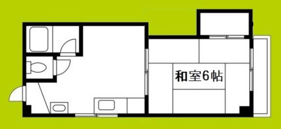 パークハイツ(1DK/2階)の間取り写真