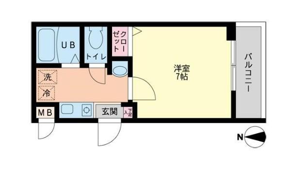 サンヒルズI(1K/2階)の間取り写真