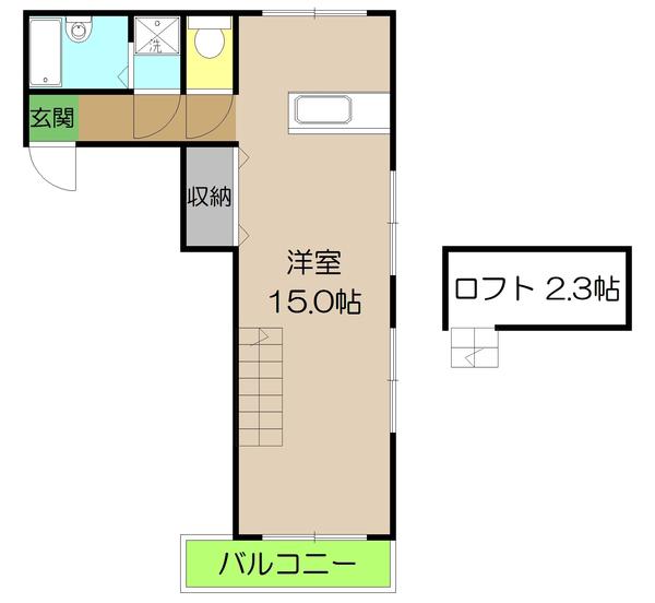 ソワール比島(ワンルーム/3階)の間取り写真