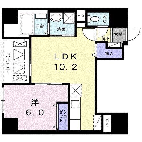AXIA人形町アクシア(1LDK/4階)の間取り写真