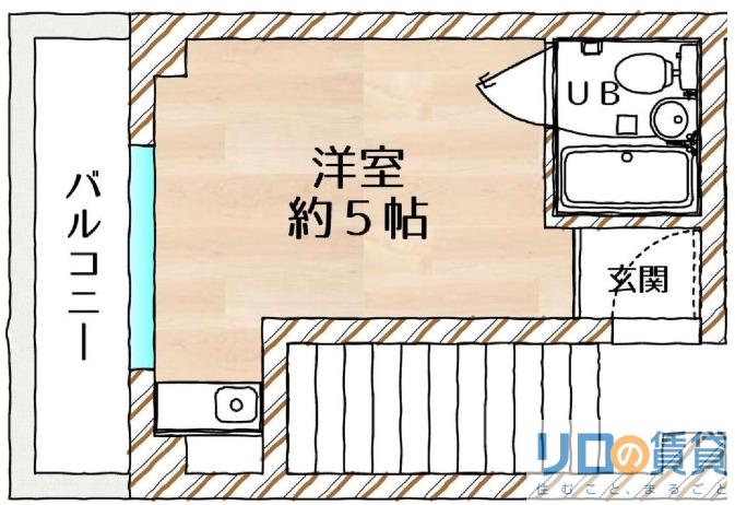 東三国 山真ビル(ワンルーム/2階)の間取り写真