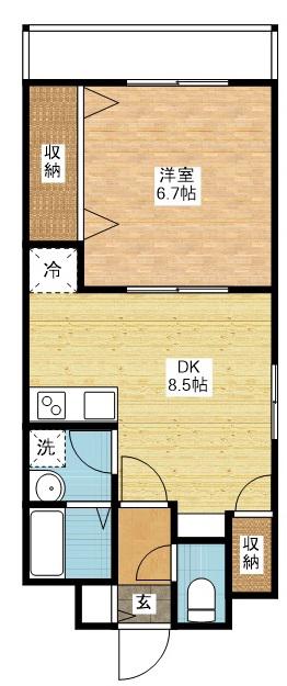 カルディアスタジアムシティ(1DK/3階)の間取り写真