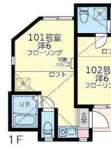 ユナイト上大岡プラチ―ダエ(ワンルーム/2階)の間取り写真