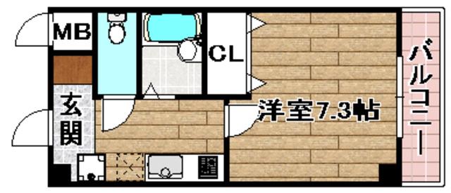 ノールジャルダン(1K/3階)の間取り写真