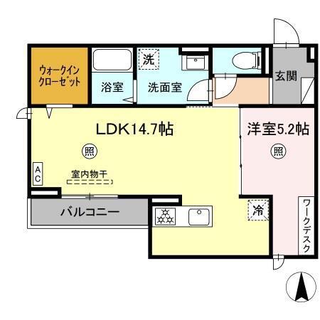 DWELL石垣東(1LDK/3階)の間取り写真