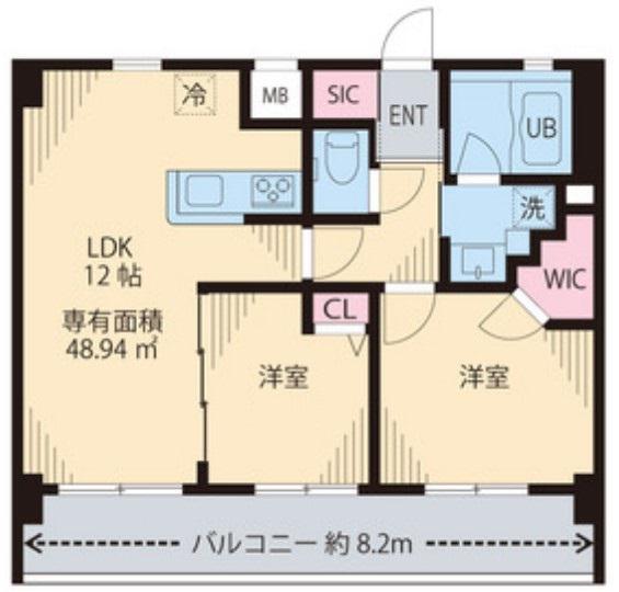 MIA CASA I(2LDK/3階)の間取り写真