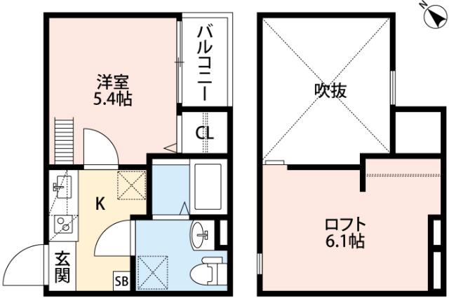ロフト オージ(1SK/1階)の間取り写真
