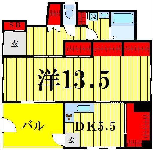 三浦ハイム(1DK/1階)の間取り写真