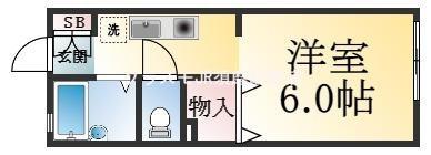 西舞子グリーンハウス(1K/1階)の間取り写真