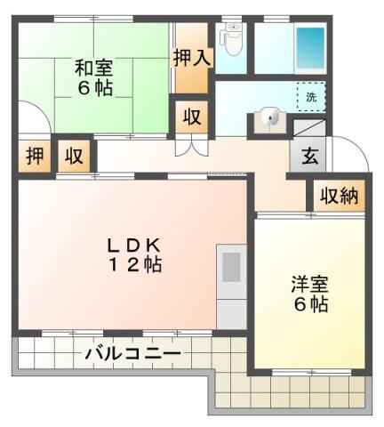 メゾン ポレール(2LDK/1階)の間取り写真