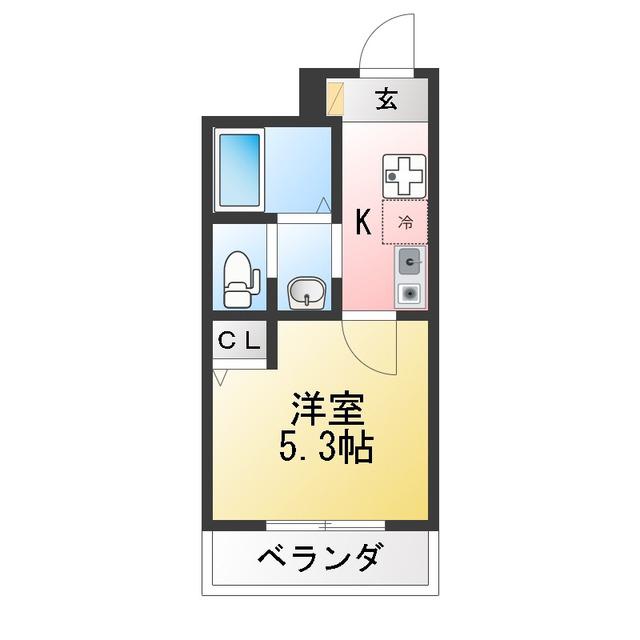 MELLAS海の公園駅(1K/1階)の間取り写真
