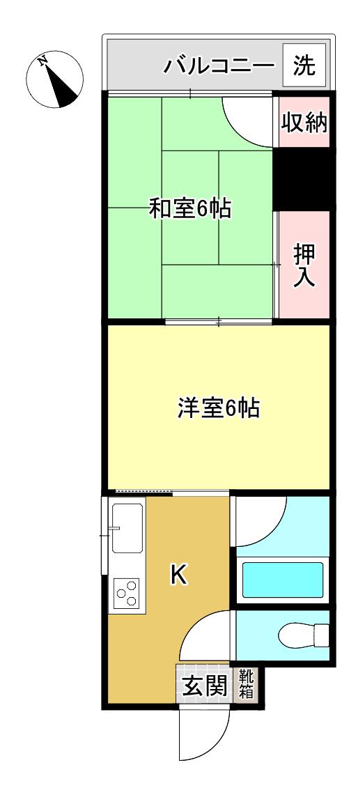 三居プラザ(2K/3階)の間取り写真
