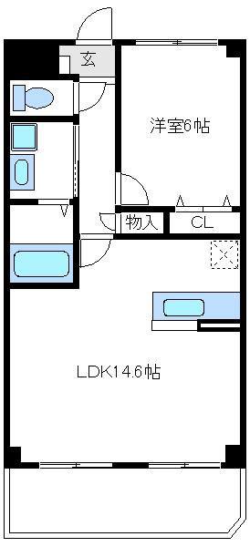 ジ・エレガンス城山(1LDK/1階)の間取り写真