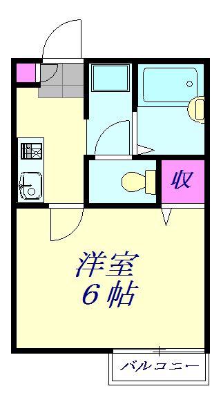 ヴィレ七里(1K/1階)の間取り写真