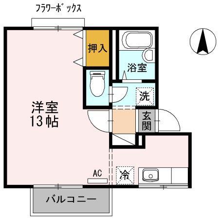 セジュール泉山(ワンルーム/2階)の間取り写真
