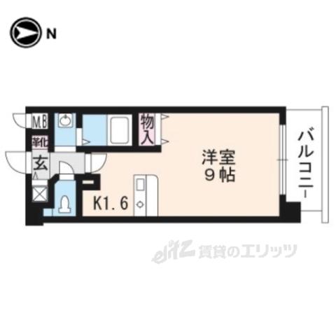 プレサンス京大東(ワンルーム/5階)の間取り写真