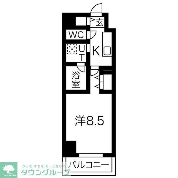 リシュドール名駅南(1K/15階)の間取り写真