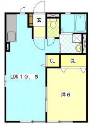 サンメゾン(1LDK/2階)の間取り写真