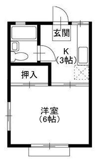 ファミールK(1K/1階)の間取り写真