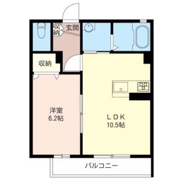 グリシーヌ(1LDK/1階)の間取り写真