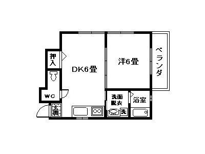 チャオMK(1DK/2階)の間取り写真
