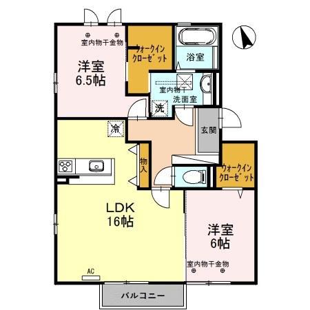 グレースフル華 A棟(2LDK/1階)の間取り写真