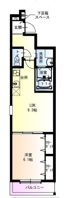 フジパレス今川公園東II番館(1LDK/2階)の間取り写真