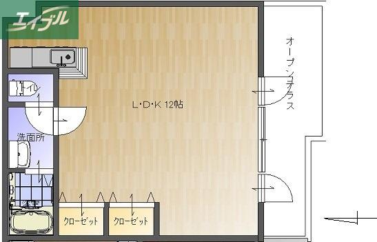 紀之美ビル(ワンルーム/3階)の間取り写真