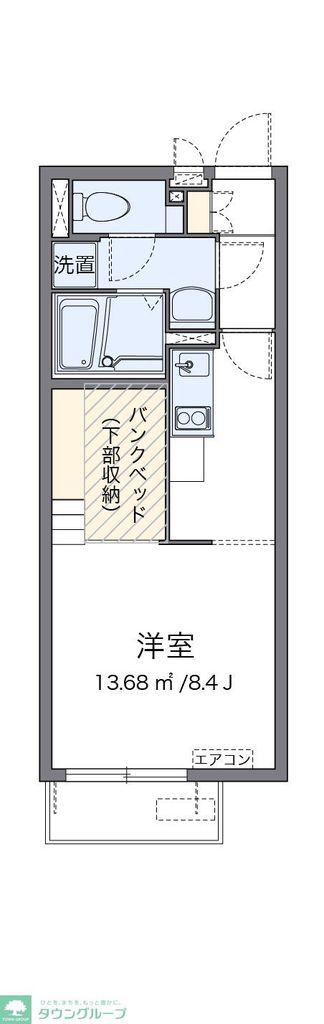 ミランダ宿町(ワンルーム/1階)の間取り写真