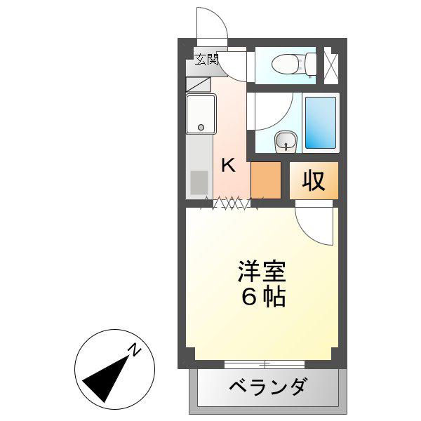 CORPOオリエンタルC(1K/2階)の間取り写真