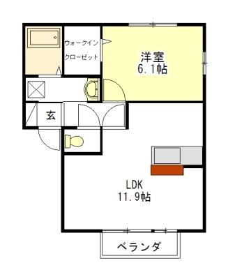FELICE(1LDK/1階)の間取り写真