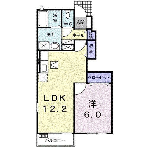 グリース B(1LDK/1階)の間取り写真