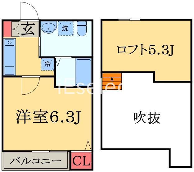 グラン・ノワール(1K/2階)の間取り写真