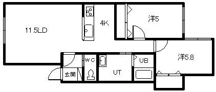 ARCEII(2LDK/1階)の間取り写真