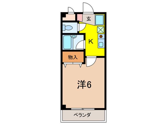 ERシティーズ住吉(1K/3階)の間取り写真