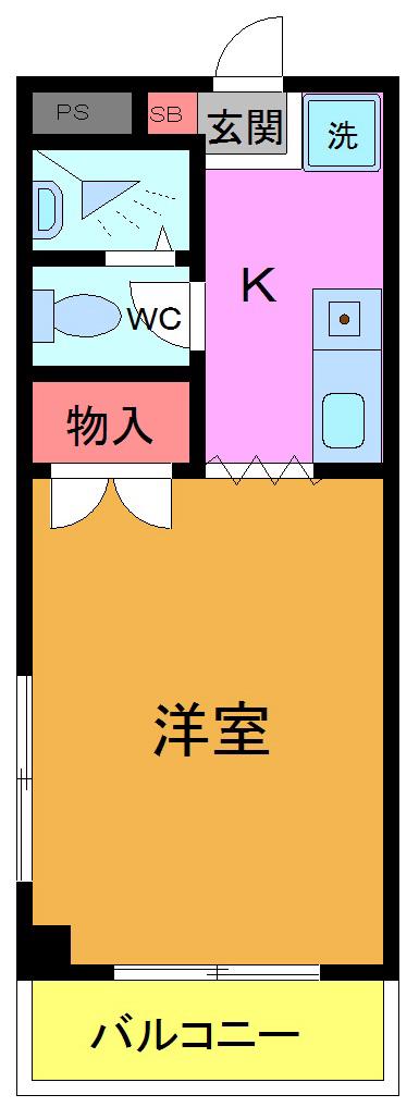 マンションアベニュー(1K/3階)の間取り写真