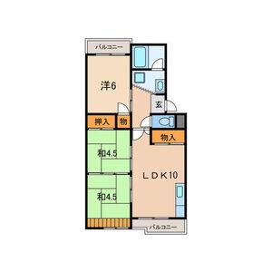 グリーンハイツ桃山(3LDK/3階)の間取り写真