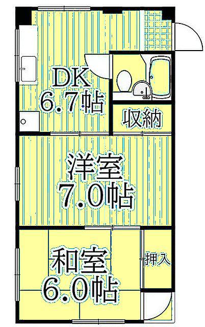 ケーエスビル(2DK/3階)の間取り写真