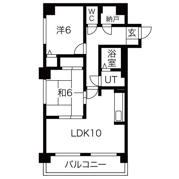 メゾンドジャパンノースヒル(2LDK/7階)の間取り写真