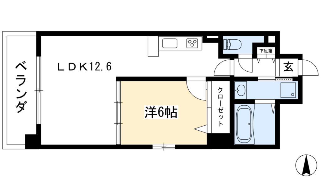 インベスト京都堀川(1LDK/4階)の間取り写真