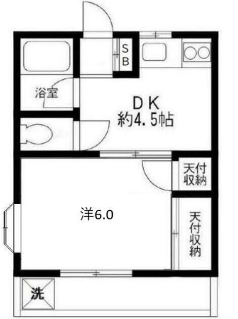三宝ハイツ(1DK/1階)の間取り写真